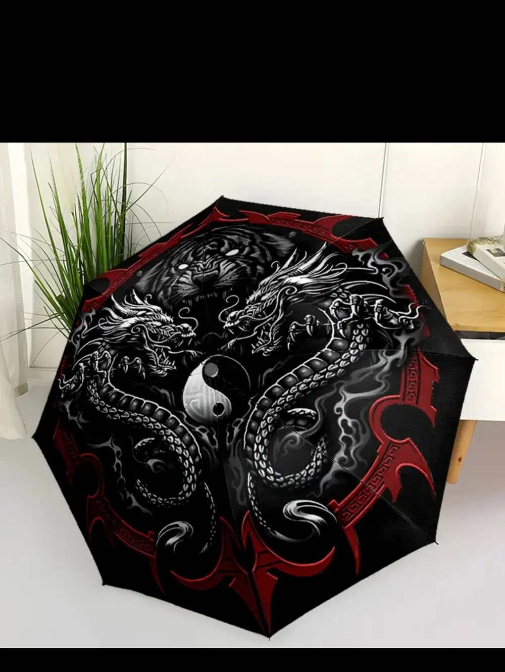 🆕️☯️🐉🐯 YIN YANG DRAGON & TIGER AUTOMATIC & COMPACT UMBRELLA 🐉🐯☯️ - Picture 3 of 7